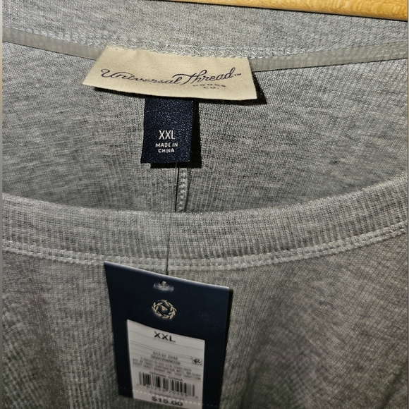 NEW Universal thread gray long sleeve ribbed shirt XXL 2XL cropped - Picture 6 of 8